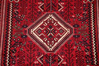 Vintage Geometric Tribal Dynasty Persepolis Abadeh Area Rug Hand - Knotted RED 6x8 5