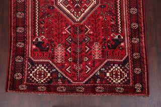 Vintage Geometric Tribal Dynasty Persepolis Abadeh Area Rug Hand - Knotted RED 6x8 6
