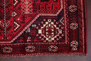 Vintage Geometric Tribal Dynasty Persepolis Abadeh Area Rug Hand - Knotted RED 6x8 7