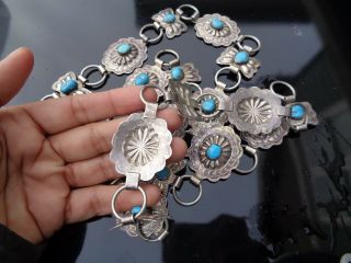 Antique 925 sterling silver Navajo Turquoise unsigned 43 