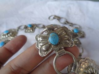 Antique 925 sterling silver Navajo Turquoise unsigned 43 