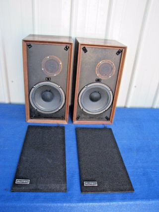 Vintage Altec Lansing Capri Speakers Model 887a Cabinets Walnut 8 Ohms