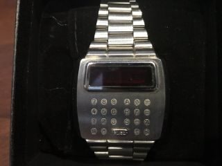 Vintage Pulsar Calculator Watch Led Steel Time Computer Not Sure If