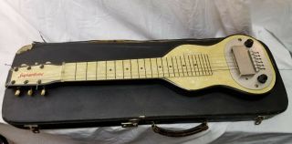 rare vintage early 1900 ' s Superton lap guitar and hardshell case 4