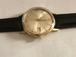 Vintage Girard Perregaux Gyromatic 14K Solid Gold Men ' s Watch Date 6