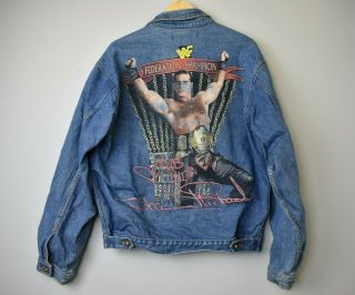 Vintage 90 ' s WWF Shawn Michaels RARE Denim Jacket HeartBreak Kid WWE 2
