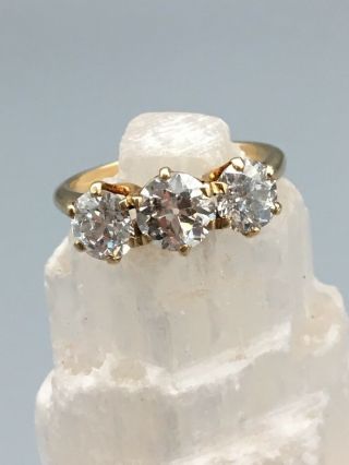Estate 14k Gold Vintage Trio Diamond Ring Size 6.  75 (252023)