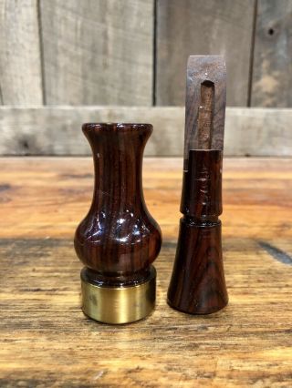 Vintage Roy Rhodes Duck Hunting Call World Champion Cocobolo 2