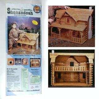 Dura - Craft Wood Doll House & Furniture Kit Shenandoah Log Cabin Sd 185 1:12