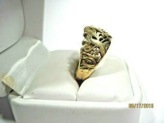 Extremely Rare Solid 14k Gold Secret Compartment Artcarved Masonic Ring