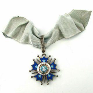 Vintage Guatemala Order of The Quetzal Silver Enamel Cross Medal w/ Box & Doc 5