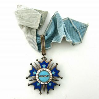 Vintage Guatemala Order of The Quetzal Silver Enamel Cross Medal w/ Box & Doc 6