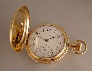 122 Years Old Waltham A.  T.  & Co 17j 10k Gold Filled Hunter Case 18s Pocket Watch