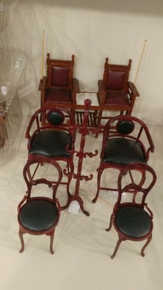 bespaq dollhouse furniture,  Game Room Bar and Billard set Side Table and Chairs 10