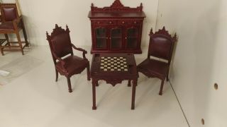 bespaq dollhouse furniture,  Game Room Bar and Billard set Side Table and Chairs 3