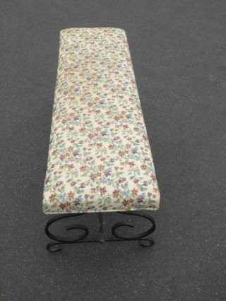 Vintage Spanish Style Metal Wrought Iron Floral Design Bench 5