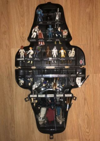 Vintage 1982 Star Wars Darth Vader Carry Case Figures And Weapons - Kenner