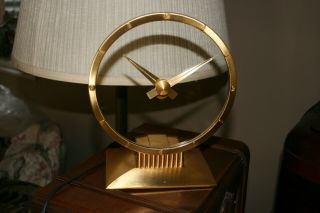 Restored Vintage Jefferson Golden Hour Electric Mystery Clock With Motor