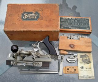 Vintage Stanley Sweetheart No.  45 Combination Plane W/22 Cutters & Boxes