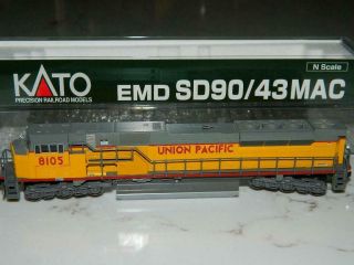 Kato N Scale 176 - 5606 Emd Sd90/43mac Union Pacific 8105 Nos/vtg