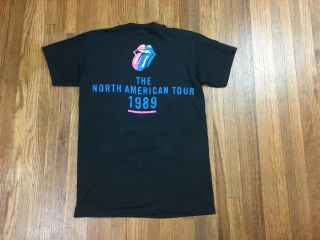 Vintage 80s The Rolling Stones Concert T Shirt Sz S 1989 North American Tour 2