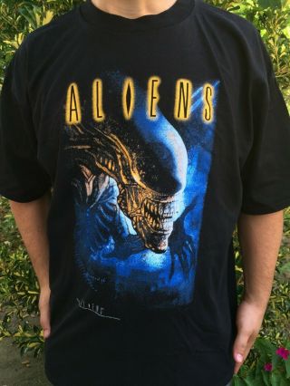 Vintage Aliens 1986 Movie Promo Alien T - Shirt Predator Rare 80s Horror Comic 2xl
