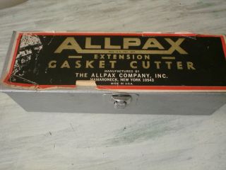 Vintage Allpax Brass Adjustable Extension Gasket Cutter Metal Case EUC 2