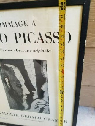 Vintage Pablo Picasso Framed Rare Gallery Poster Galerie Gérald Cramer