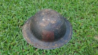 Vintage Wwi Us Metal Military Doughboy Helmet