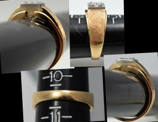 Antique Vtg Gothic 10k Gold.  11ct Diamond Solitaire Ring 6.  4Gram Sz10.  5 No Scrap 5