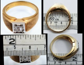 Antique Vtg Gothic 10k Gold.  11ct Diamond Solitaire Ring 6.  4Gram Sz10.  5 No Scrap 6