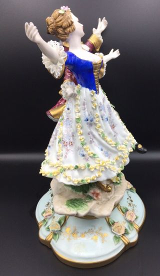 Vintage DRESDEN ART Porcelain Figurine Dancing Couple LARGE 5