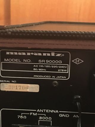 Extremely Rare Vintage Marantz Receiver Model SR9000G Only made in Europe 12