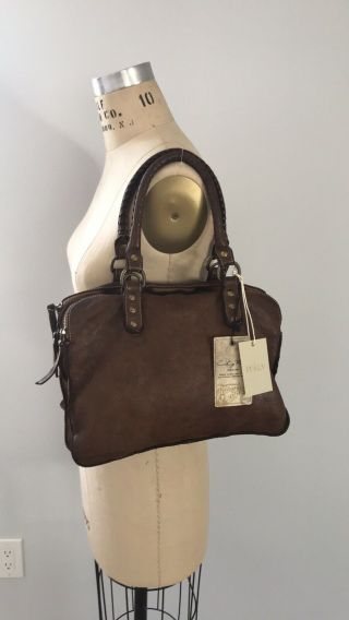 Nwt Costanza Rota Vintage Distressed Brown Leather Women 