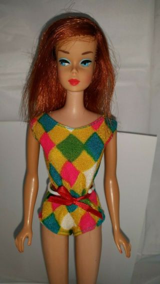 Vintage Color Magic Mattel Barbie Doll Ruby Red Hair High Color