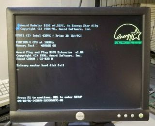 Vintage ABS Pentium S Desktop Intel Pentium S 100MHz/20MB No HDD No OS Boots 2
