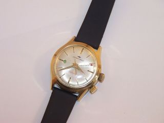 Vintage Jaquet - Droz Swiss Venus 230 Alarm Watch,  On/off Indicator,  Crowns @ 3 & 4