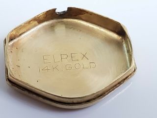 1940s Elrex / Eloga Co.  14K Gold Women ' s Swiss Watch,  17J / Jewels,  Unadjusted 6