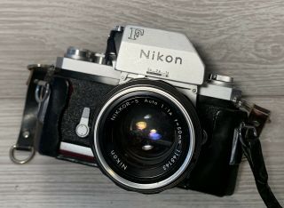 Vintage Nikon F Camera 35 Mm Reflex Camera W/ Nikkor - S 50mm Lens