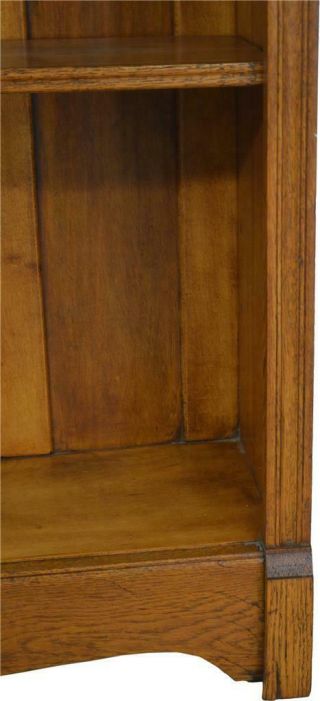 17663 Oak Larkin Bookcase with Mirrored Carved Backsplash 5
