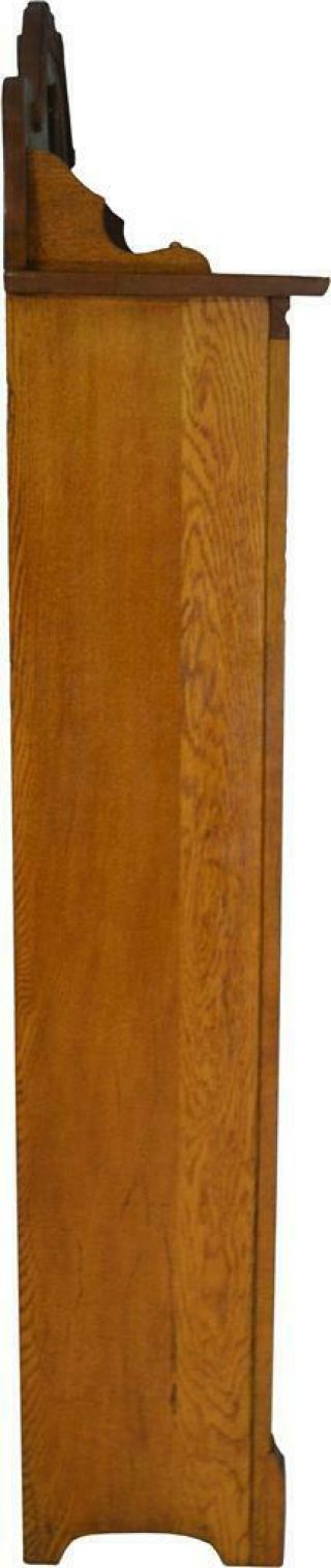 17663 Oak Larkin Bookcase with Mirrored Carved Backsplash 8