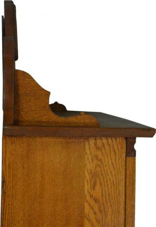17663 Oak Larkin Bookcase with Mirrored Carved Backsplash 9