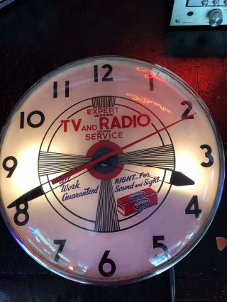Vintage Raytheon Lighted Pam Clock Sign