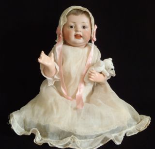17 " Antique German Bisque Doll Character Baby Hertel Schwab Co 152