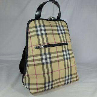 Authentic Rare Vintage Burberry Nova Check Small Ladies Backpack Rucksack Bag