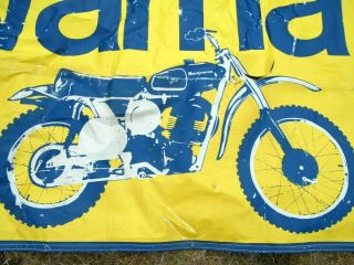 True Vintage 70 ' s HUSQVARNA Motorcycles Motorcross MX Racing Track Banner Huge 5