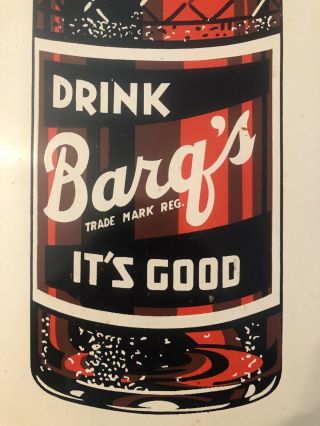 VINTAGE 1950’s BARQ ' S ROOT BEER SODA POP TIN SIGN LARGE THERMOMETER ADVERTISING 2