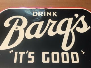 VINTAGE 1950’s BARQ ' S ROOT BEER SODA POP TIN SIGN LARGE THERMOMETER ADVERTISING 3