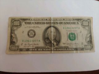 1977 (b) $100 One Hundred Dollar Bill Vintage Money York