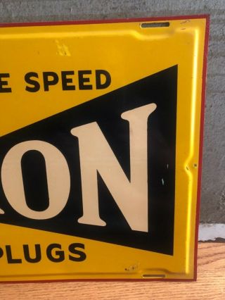 1930’s Champion Spark Plug Sign Rare Painted Tin Version 30” Service Station 4